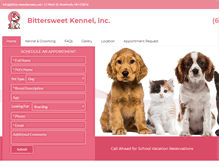 Tablet Screenshot of bittersweetkennel.com